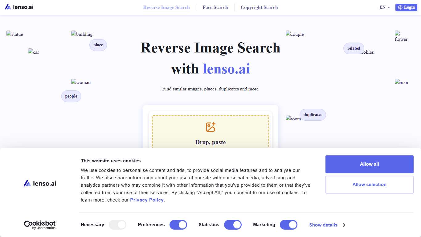 Reverse Image Search with lenso.ai